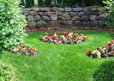A colorful backyard hidden garden