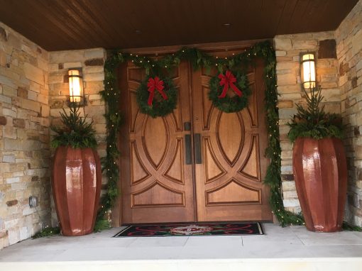 Holiday Cheer On a Large Front Entryway
