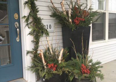 Trio of Winter Containers With Birch Accents