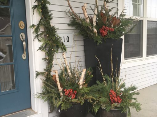 Trio of Winter Containers With Birch Accents