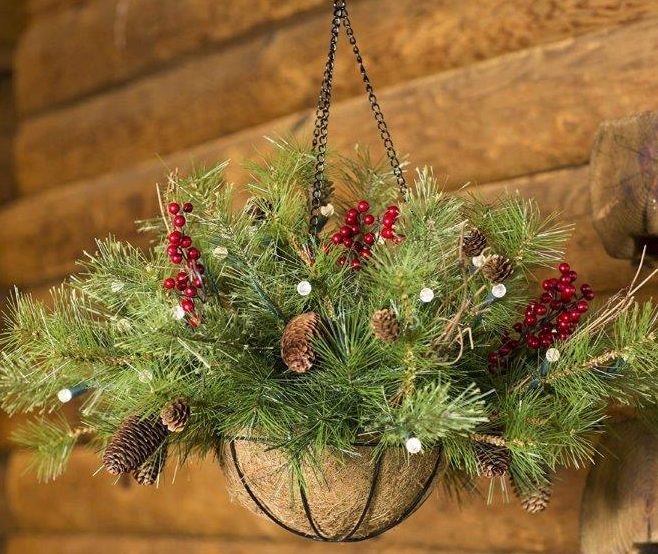 Evergreen Hanging Basket2